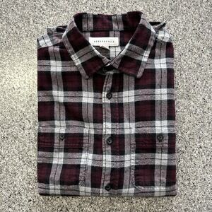 Aeropostale Flannel Shirt Mens S Long Sleeve Button Up Plaid Lightweight
